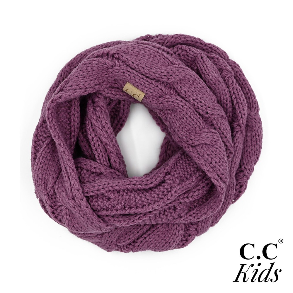 C.C SF-800 KIDS Kids Cable Knit Infinity Scarf - 100% Acrylic - W: 9" X L: 51" view 2