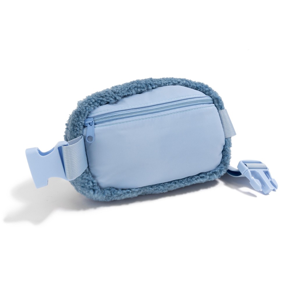Sherp Crossbody Belt Bag - Full Zipper Closure - Lined Zipper Pocket On Back Of Bag - One Main Body Pocket With Three Open Mesh Pockets - Matching Canvas Strap And Buckle (1.5" W) - Adjustable Strap Approximately 20"-35" L - Approximately 8.5"L X 5"T X 2.5"W view 6