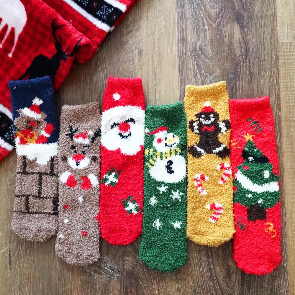 Soft Christmas Character Knit Mini-Crew Socks - One Size Fits Most (Size 6-11) - Assorted Colors - 100% Poly Microfiber view 2