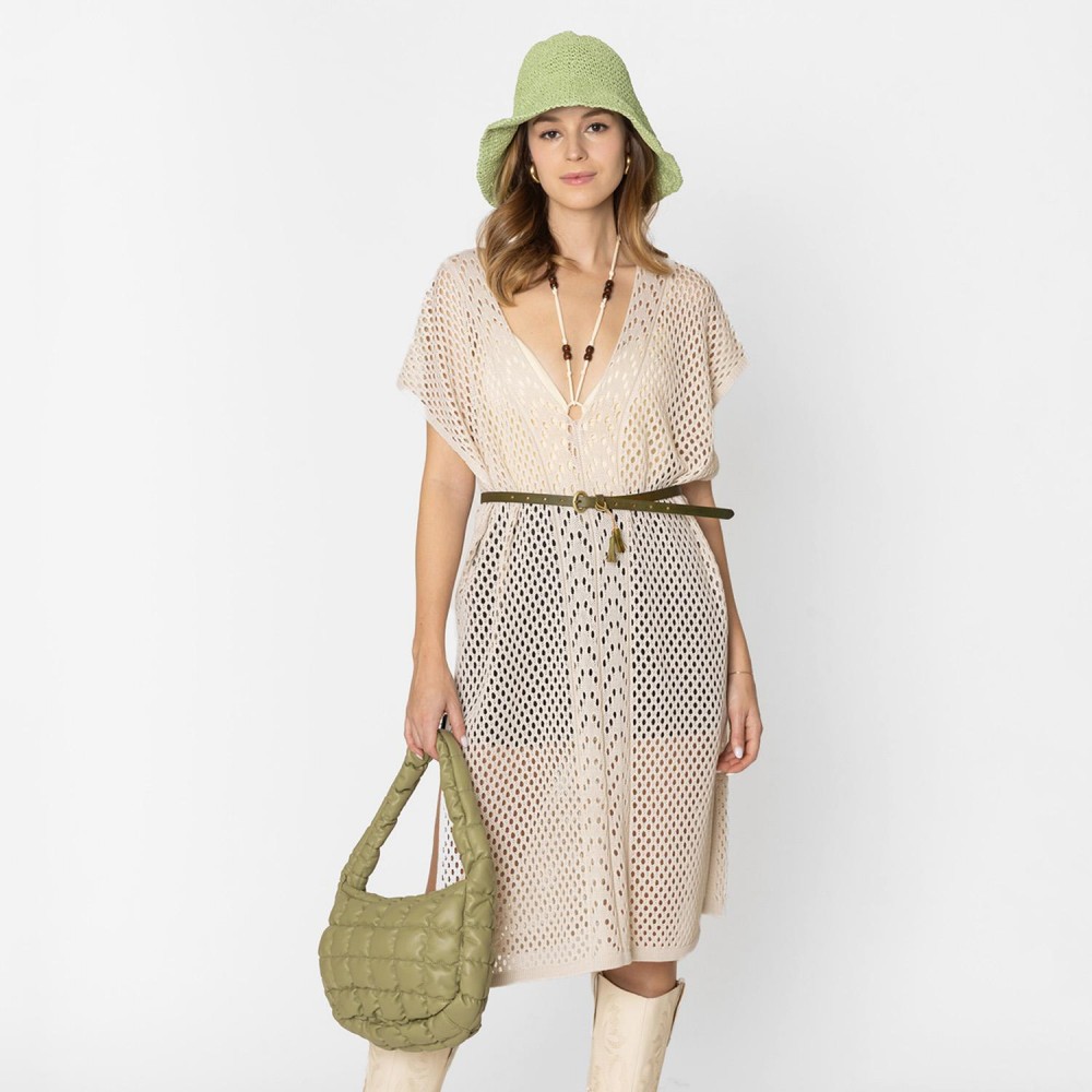 Do Everything In Love Quilted Vegan Leather Puffer Shoulder Tote Bag - Full Zip Closure - One Inner Zip Pocket - Approximate 9"L x 8"H x 4.25"D view 6
