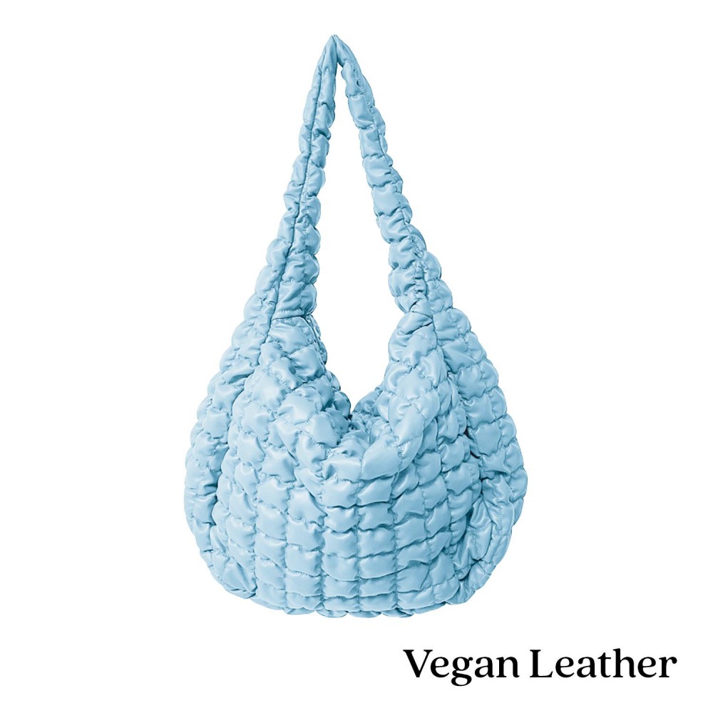 Do Everything In Love Oversized Quilted Vegan Leather Puffer Shoulder Tote Bag - Full Zip Closure - Two Outer Zip Side Pockets - One Inner Zip Pocket - Two Open Pockets - Approximate 18"L x 12"H x 8"D view 2