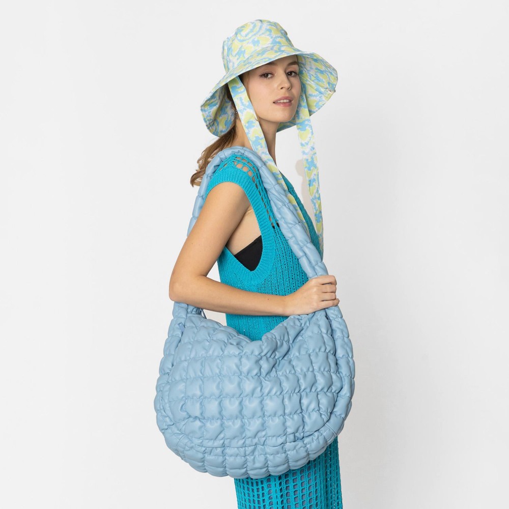 Do Everything In Love Oversized Quilted Vegan Leather Puffer Shoulder Tote Bag - Full Zip Closure - Two Outer Zip Side Pockets - One Inner Zip Pocket - Two Open Pockets - Approximate 18"L x 12"H x 8"D view 4