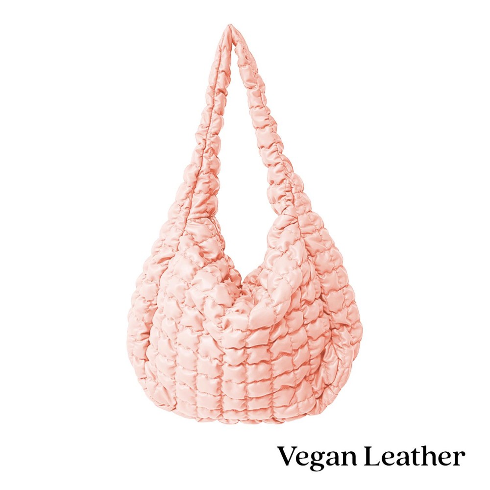 Do Everything In Love Oversized Quilted Vegan Leather Puffer Shoulder Tote Bag - Full Zip Closure - Two Outer Zip Side Pockets - One Inner Zip Pocket - Two Open Pockets - Approximate 18"L x 12"H x 8"D view 2