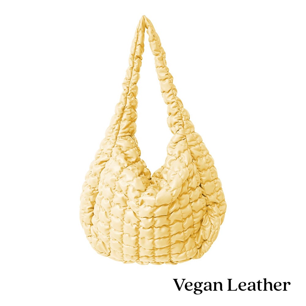 Do Everything In Love Oversized Quilted Vegan Leather Puffer Shoulder Tote Bag - Full Zip Closure - Two Outer Zip Side Pockets - One Inner Zip Pocket - Two Open Pockets - Approximate 18"L x 12"H x 8"D view 2