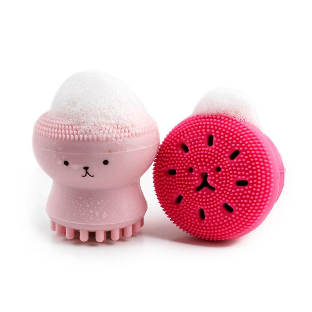 Silicon Facial Cleansing Massager - Soft Food Grade Silicon - Approximately 2.25"W X 2"T How To Use: 1. Wet Silicon Brush 2. Place Cleanser Inside 3. Lather & Massage Skin view 4
