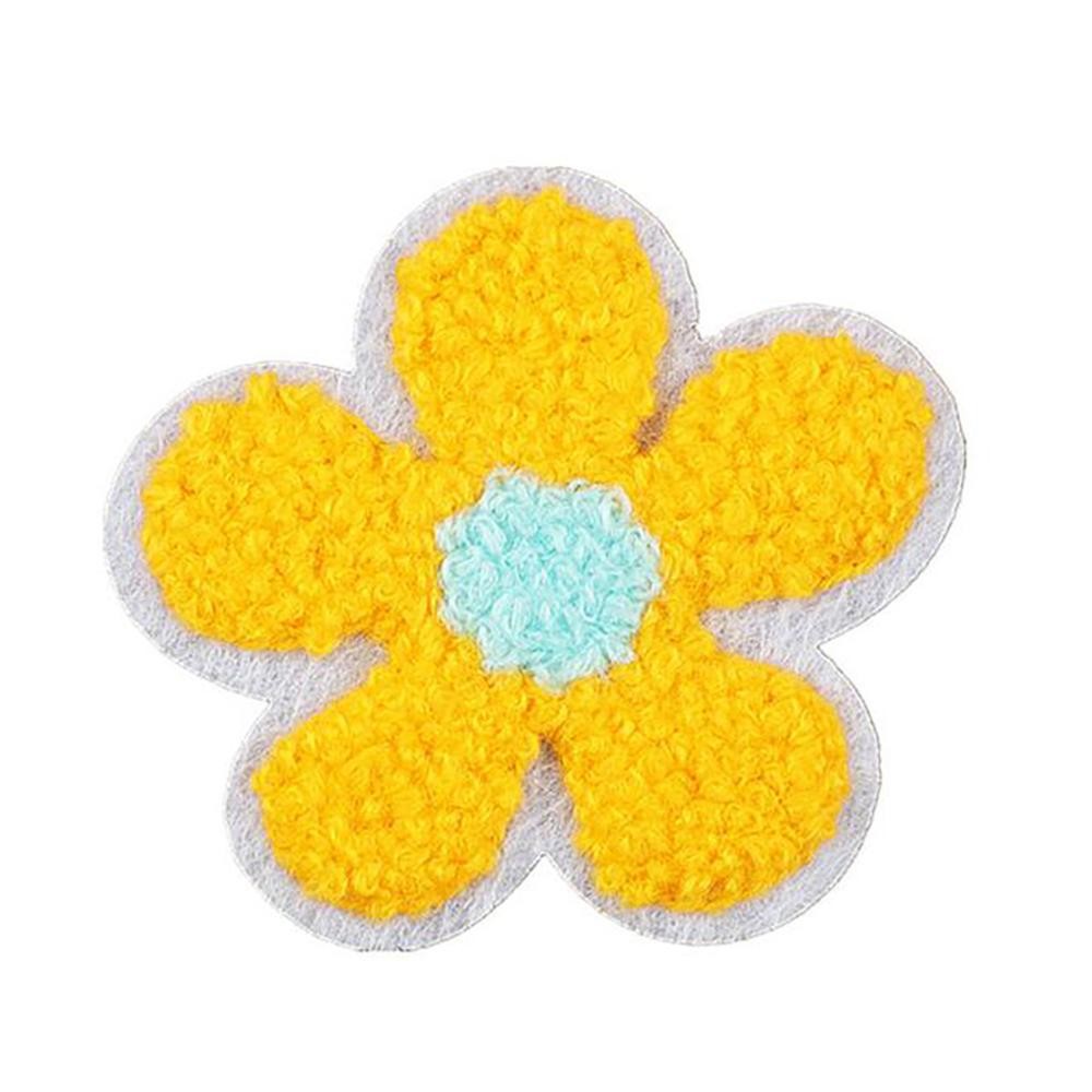 Chenille Flower Patch - Approximately 2.5"L - Iron-On / Sew-On Application view 2