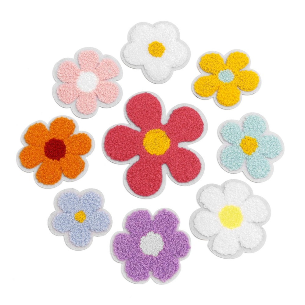 Chenille Flower Patch - Approximately 2.5"L - Iron-On / Sew-On Application view 4