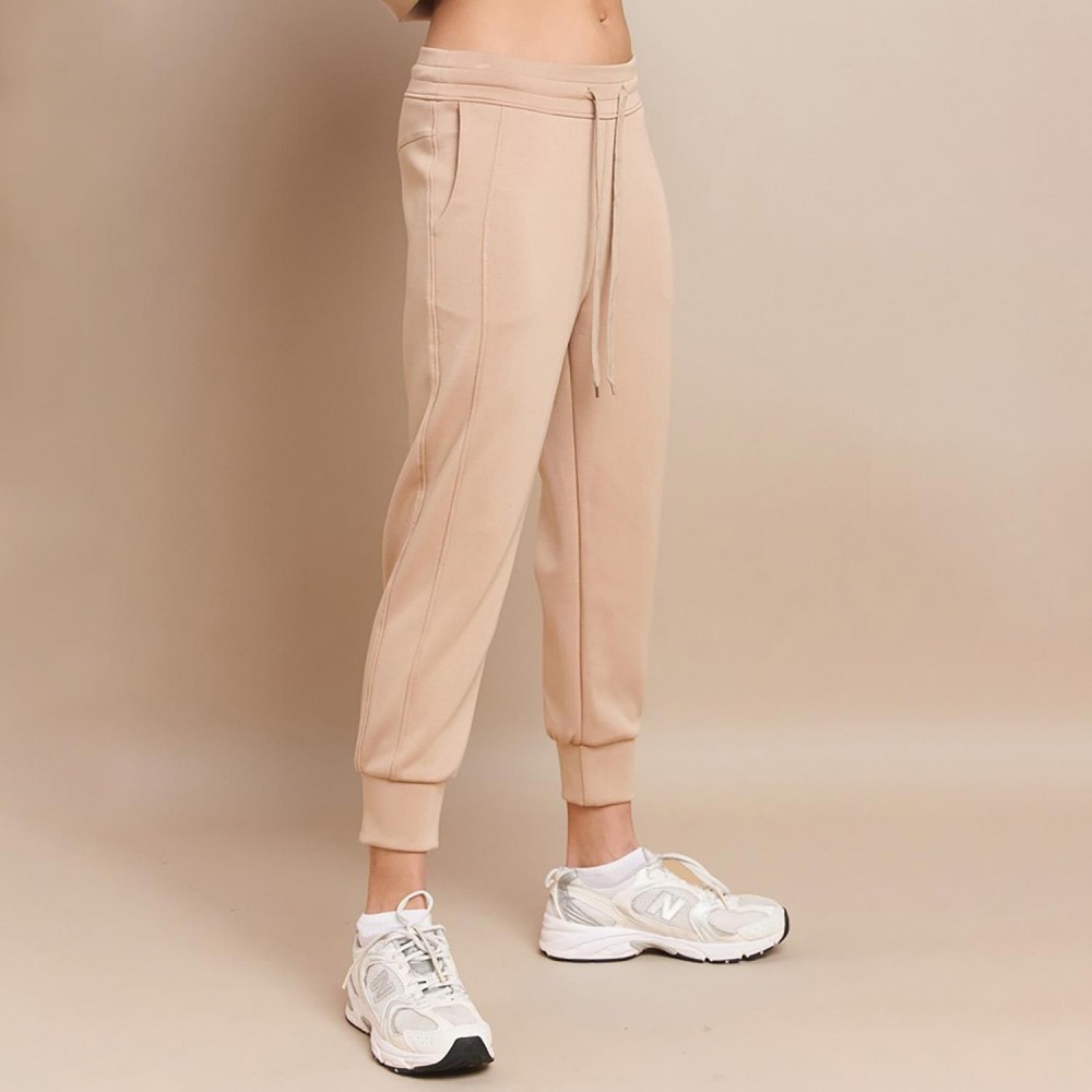 Cropped Capri Scuba Jogger With Adjustable Drawstring Front Pockets