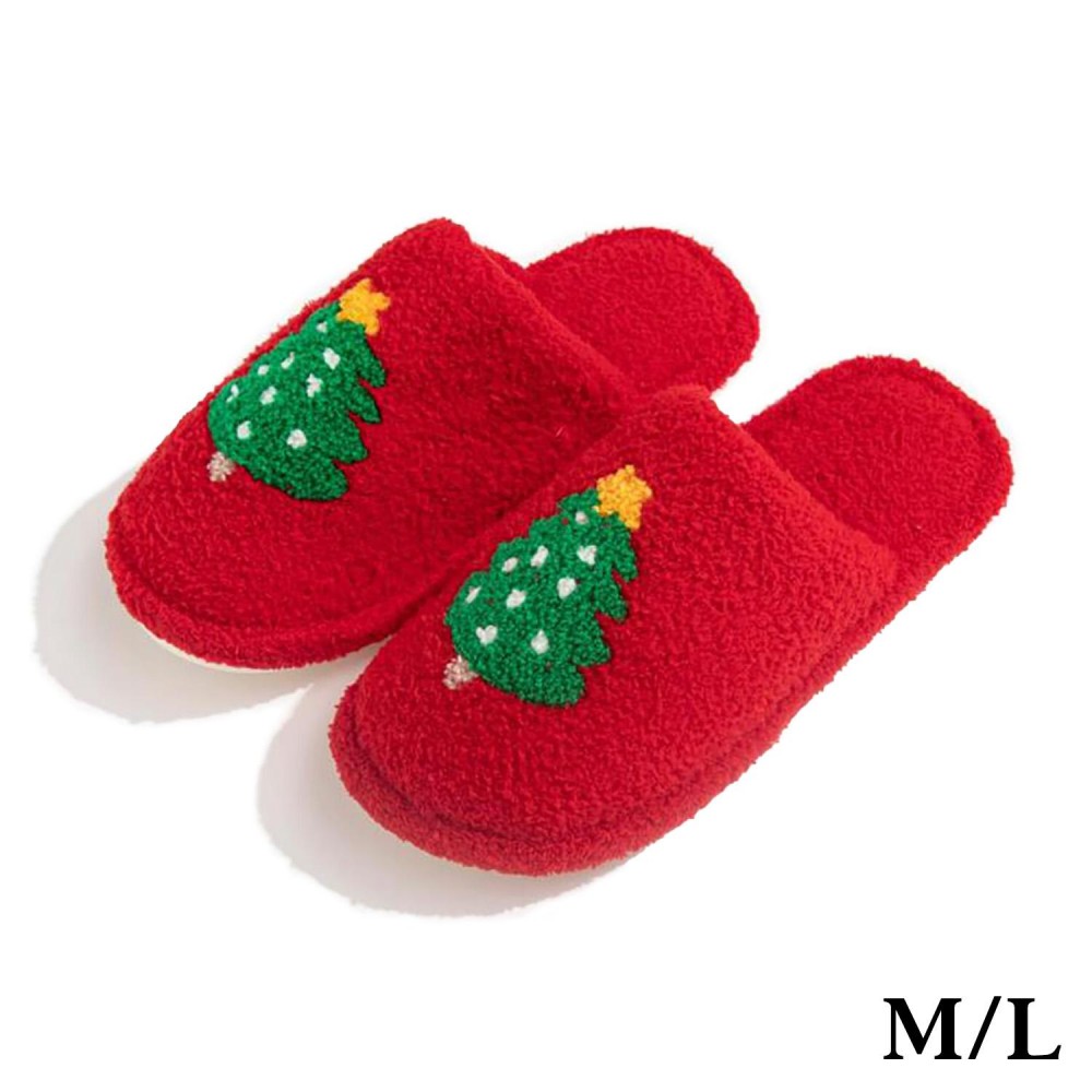 Plush Christmas Tree Slippers - US Women's Size: S/M (6-8) M/L (8-10) - 100% Polyester view 2