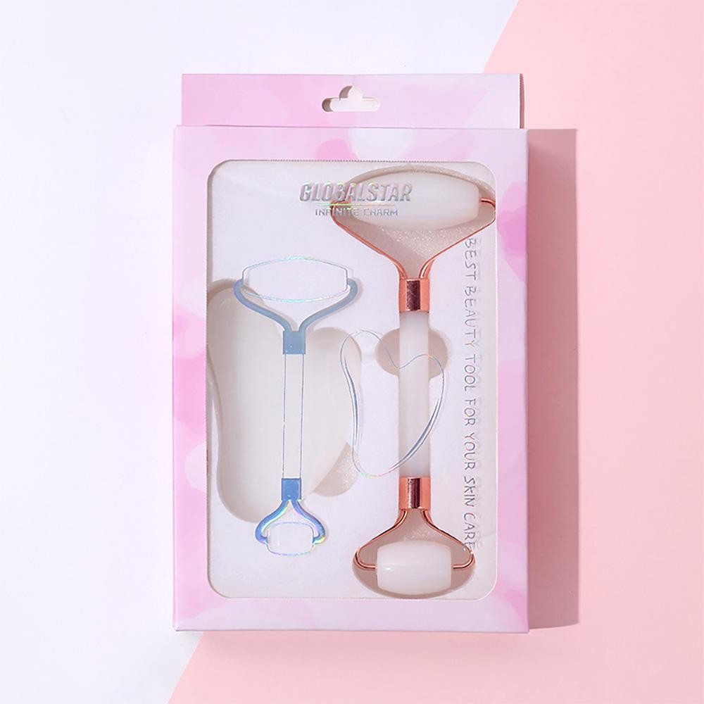 Jade Facial Roller and Gua Sha Massage Set Includes: - Facial Roller - Gua Sha Massager view 2