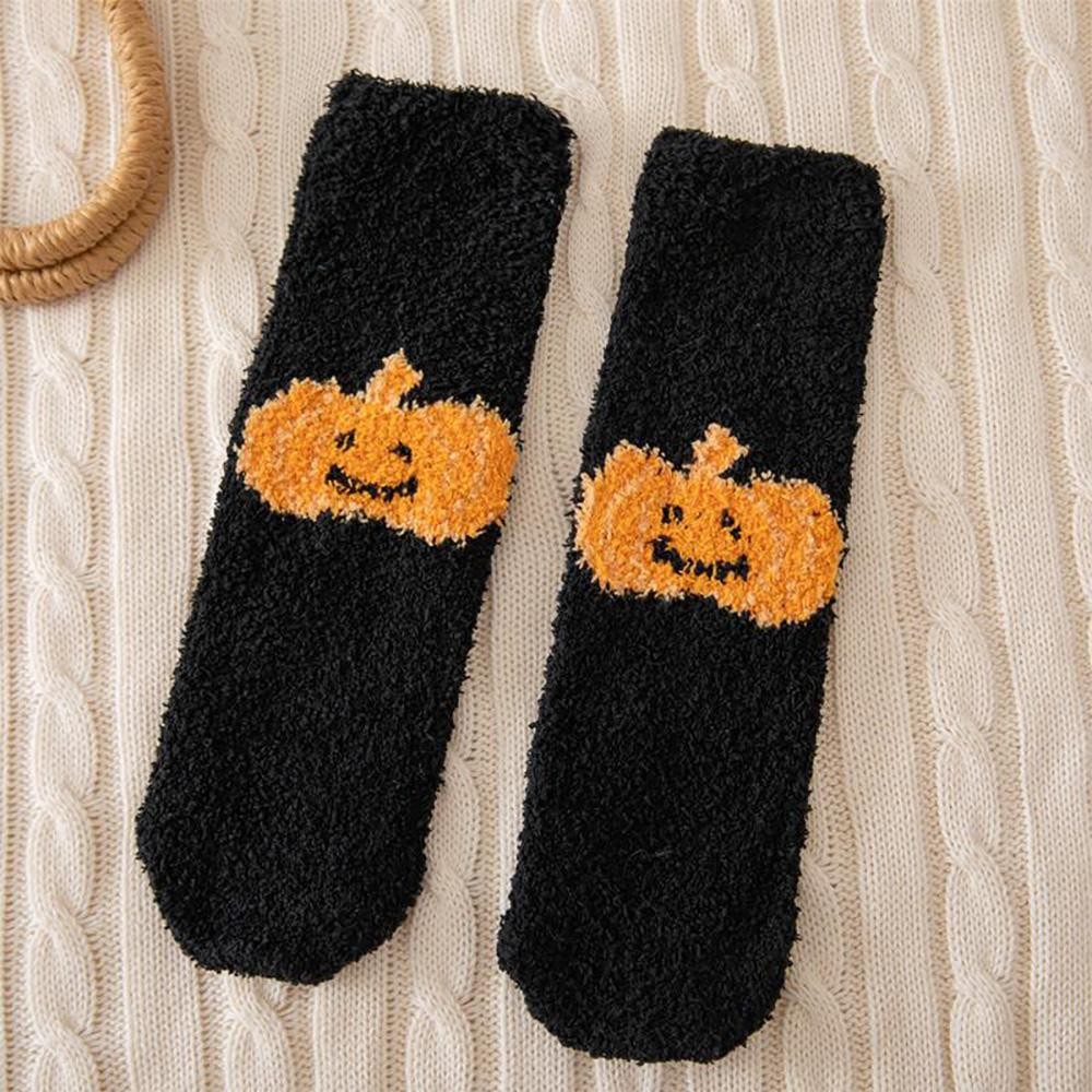 Soft Plush Knit Halloween Socks (6-pack) - One Size Fits Most (Sizes Adult 6-11) - Assorted Colors - 100% Poly Microfiber view 4
