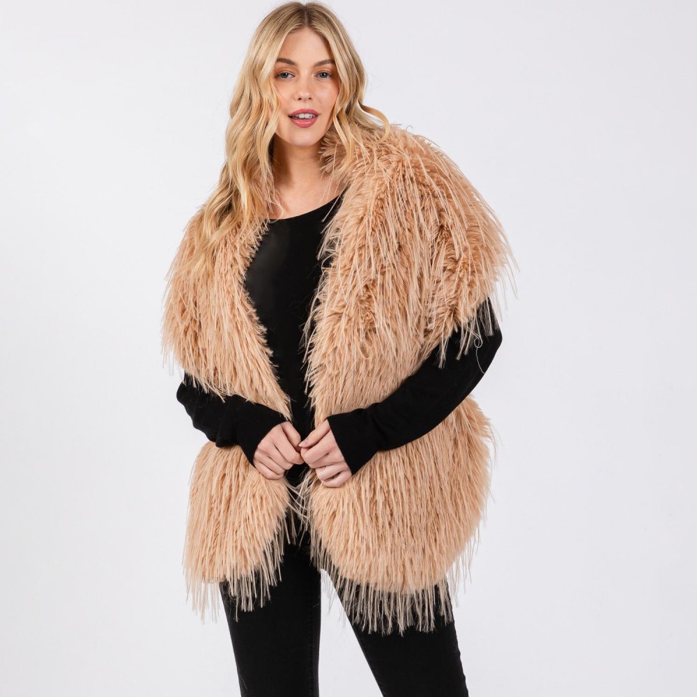 Faux Fur Shawl - One Size Fits Most (0-14) - 100%Polyester view 2