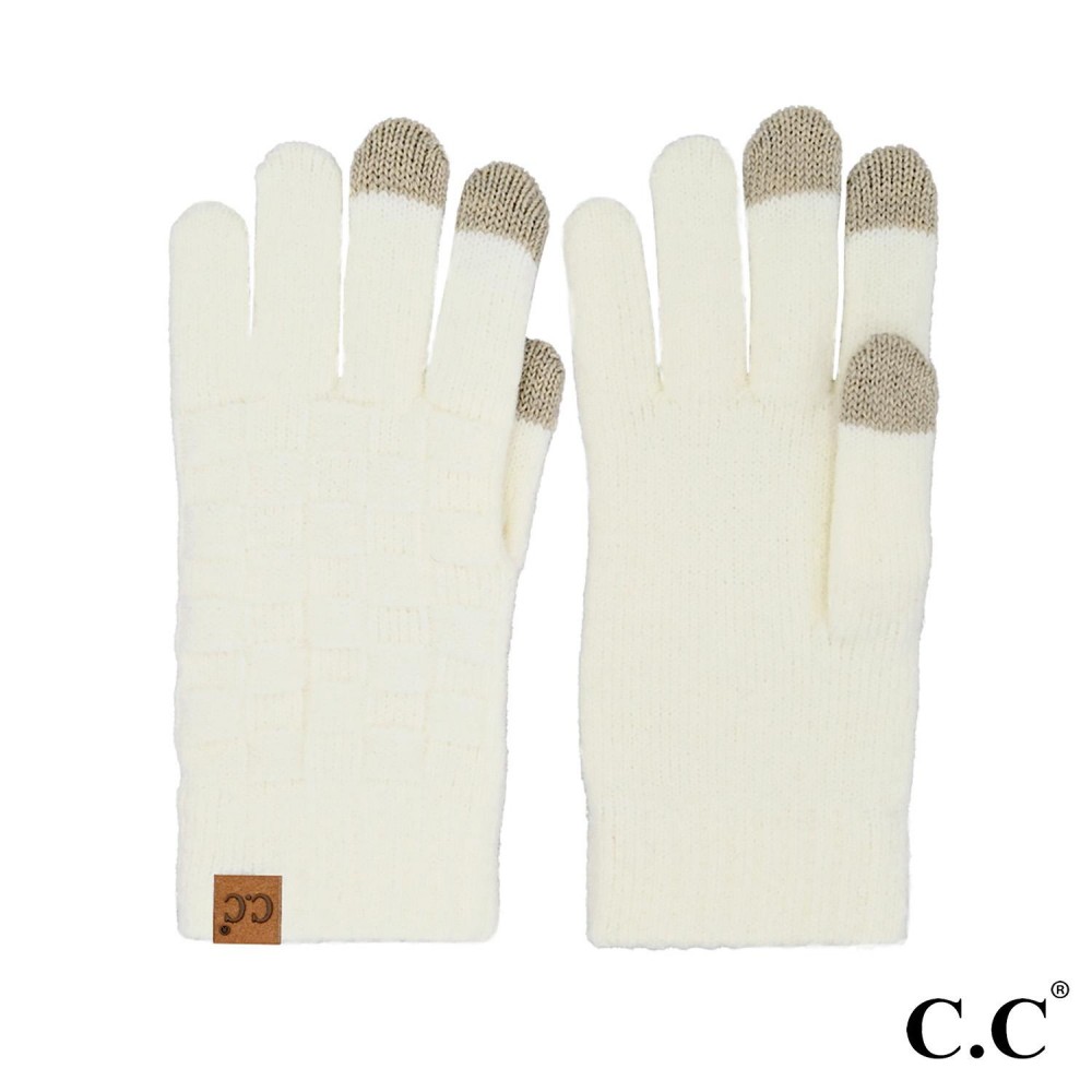 C.C GLC-0094 Weaving Texture Glove - One Size Fits Most - Touchscreen Compatible - 42% Acrylic / 34% Polyester / 22% Nylon / 1% Spandex view 2