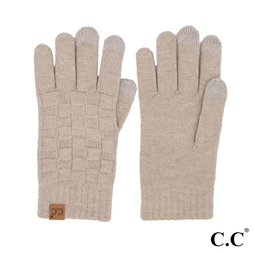 C.C GLC-0094 Weaving Texture Glove - One Size Fits Most - Touchscreen Compatible - 42% Acrylic / 34% Polyester / 22% Nylon / 1% Spandex view 2