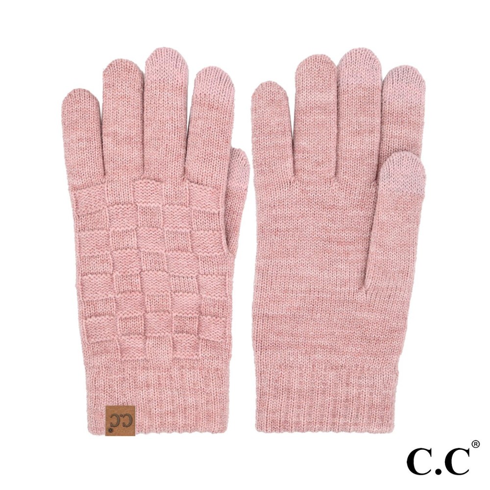 C.C GLC-0094 Weaving Texture Glove - One Size Fits Most - Touchscreen Compatible - 42% Acrylic / 34% Polyester / 22% Nylon / 1% Spandex view 2