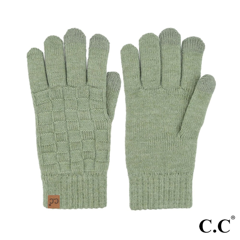 C.C GLC-0094 Weaving Texture Glove - One Size Fits Most - Touchscreen Compatible - 42% Acrylic / 34% Polyester / 22% Nylon / 1% Spandex view 2