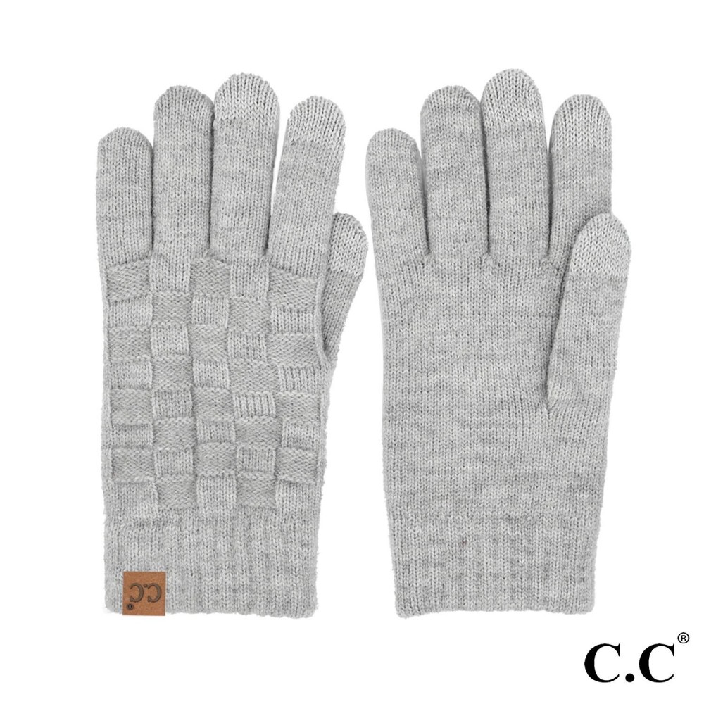 C.C GLC-0094 Weaving Texture Glove - One Size Fits Most - Touchscreen Compatible - 42% Acrylic / 34% Polyester / 22% Nylon / 1% Spandex view 2