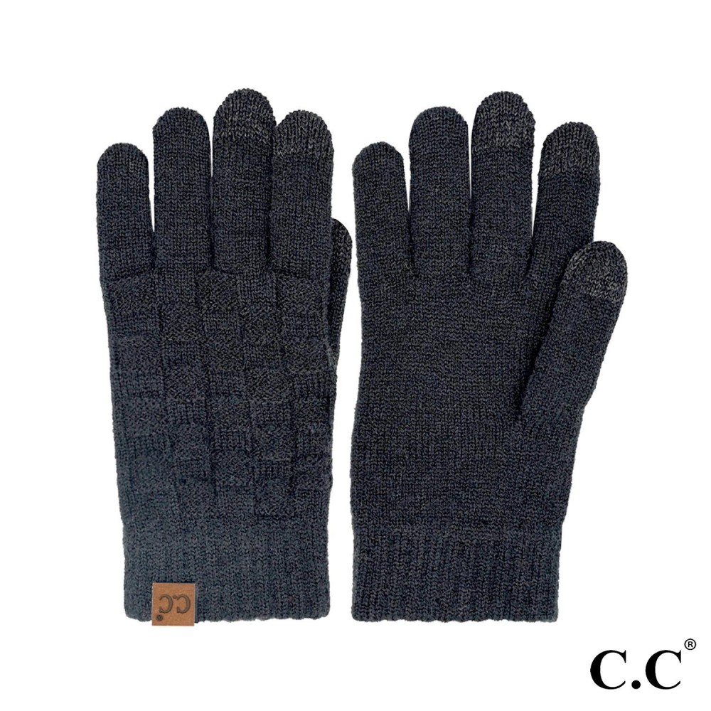 C.C GLC-0094 Weaving Texture Glove - One Size Fits Most - Touchscreen Compatible - 42% Acrylic / 34% Polyester / 22% Nylon / 1% Spandex view 2