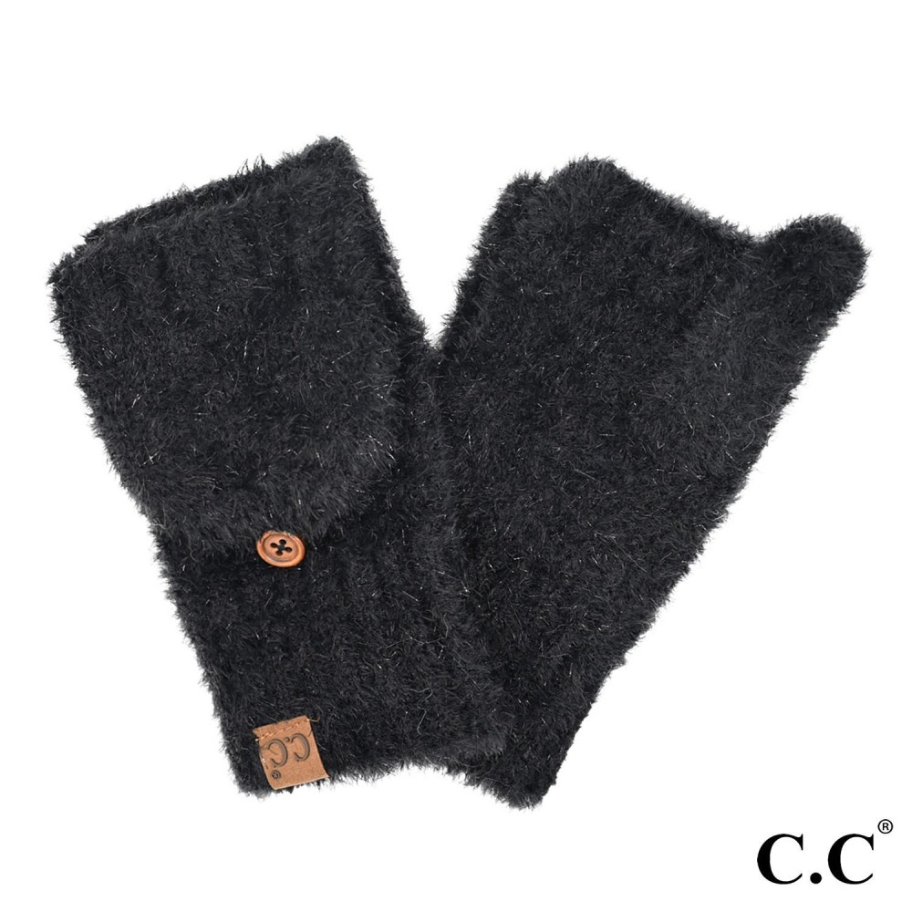 C.C MTC-0118 Metallic Eyelash Mitten - One Size Fits Most - 81% Nylon / 11% Polyester / 8% Metallic view 2