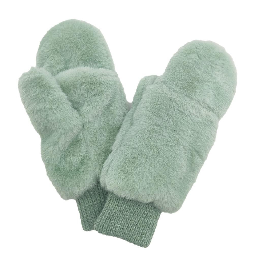 Do Everything In Love Faux Fur Mittens - Touch Screen Compatible - Faux Fur Lining - One Size Fits Most - 100% Polyester view 2