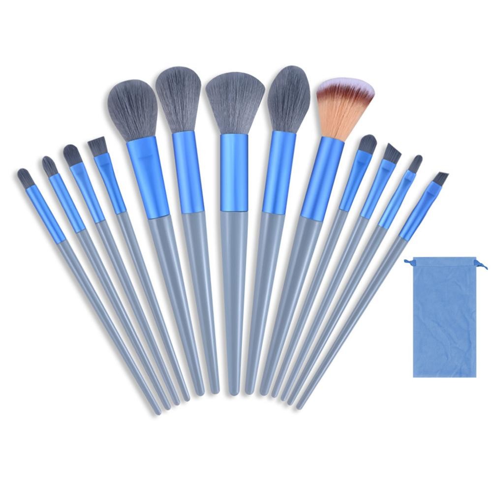 Set Of 13 Make Up Brushes - Brush Bag Included - Approximately 7" L view 2