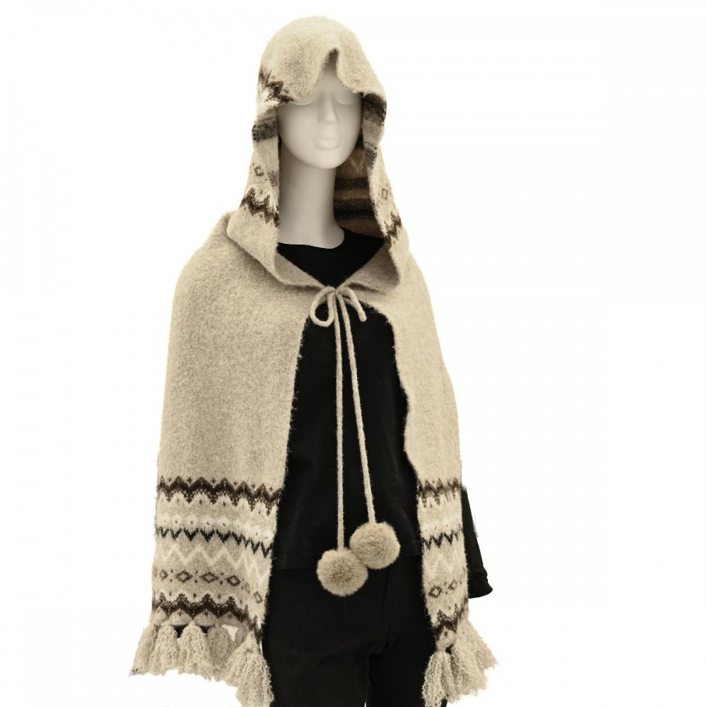C.C HST0139 Fair Isle Pattern Hooded Scarf - 50% Recycled Polyester / 10% Nylon / 30% Acrylic / 5% Wool / 5% Spandex - One Size view 6