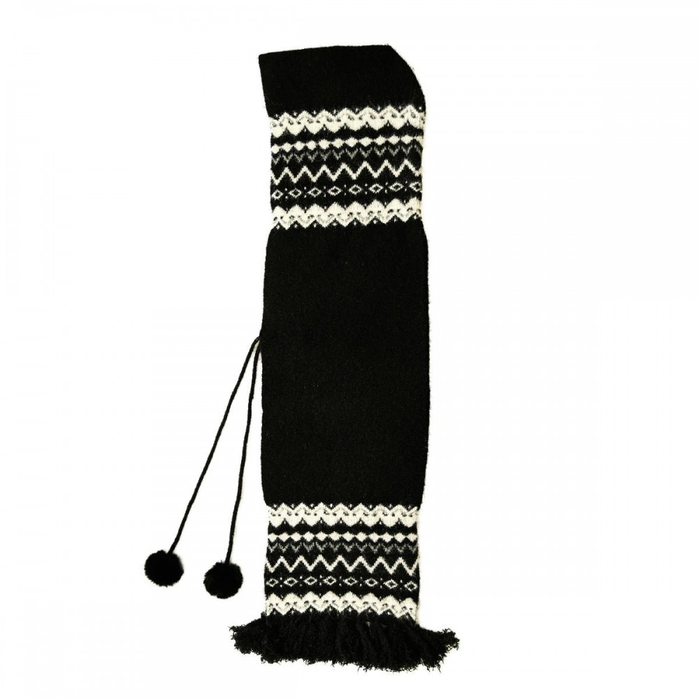 C.C HST0139 Fair Isle Pattern Hooded Scarf - 50% Recycled Polyester / 10% Nylon / 30% Acrylic / 5% Wool / 5% Spandex - One Size view 2