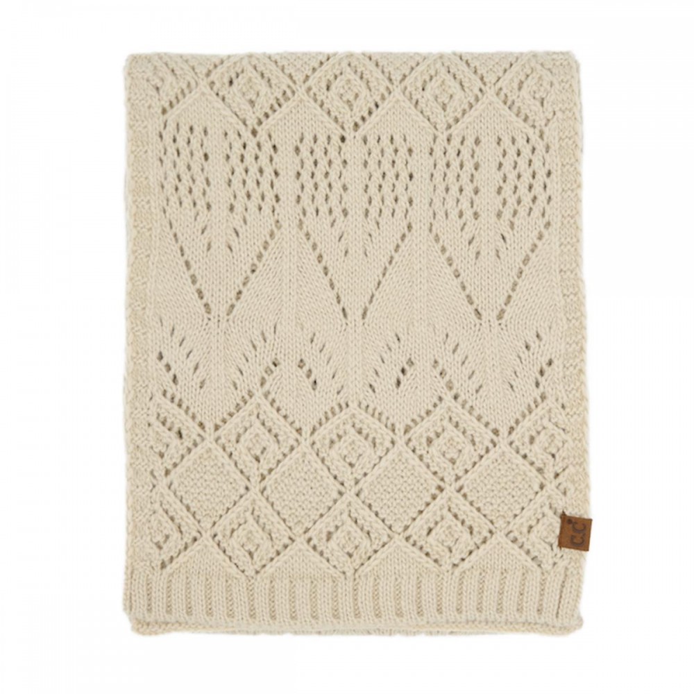 C.C SFE0157 Diamond Lace Pattern Scarf - 100% Acrylic Iceland Wool - One Size view 2