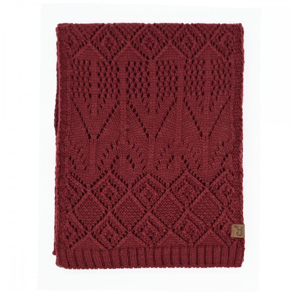 C.C SFE0157 Diamond Lace Pattern Scarf - 100% Acrylic Iceland Wool - One Size view 2