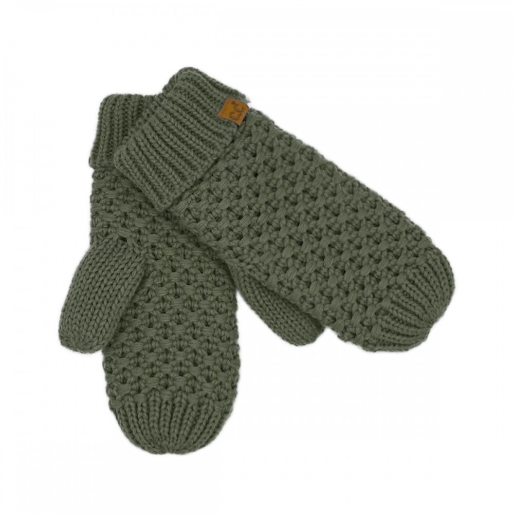 C.C MTE0172 Cross Cell Stitch Knit Mitten Gloves - 100% Acrylic - One Size view 2