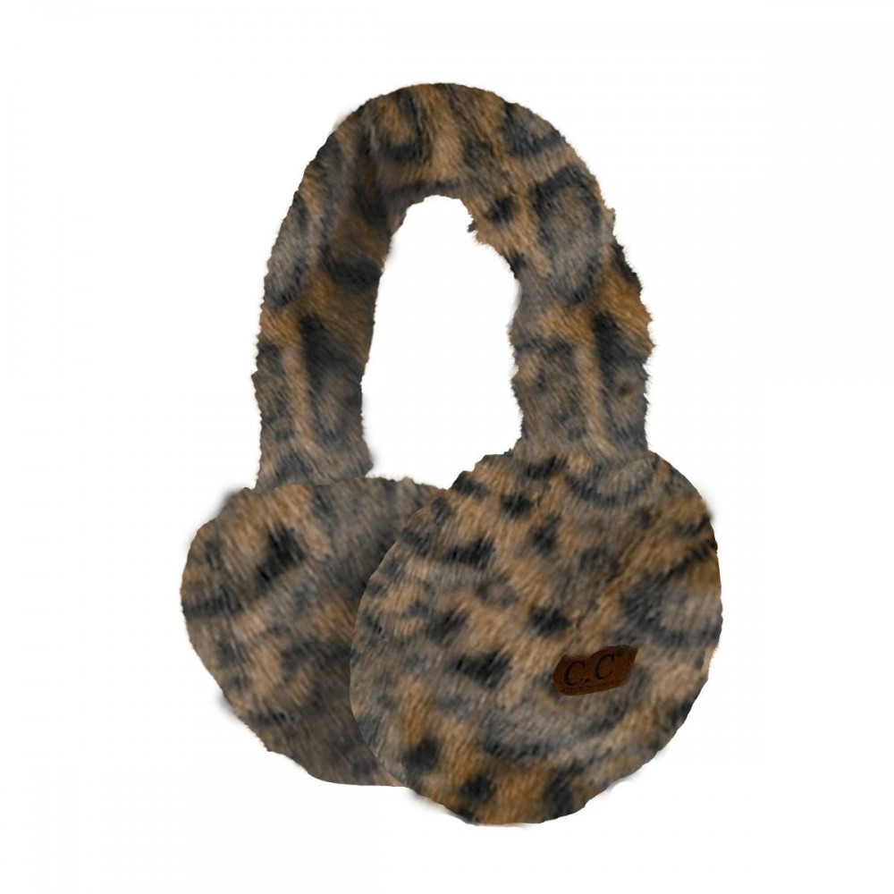 C.C EMS0136 Leopard Faux Fur Earmuffs - 100% Polyester - One Size Fits Most view 2