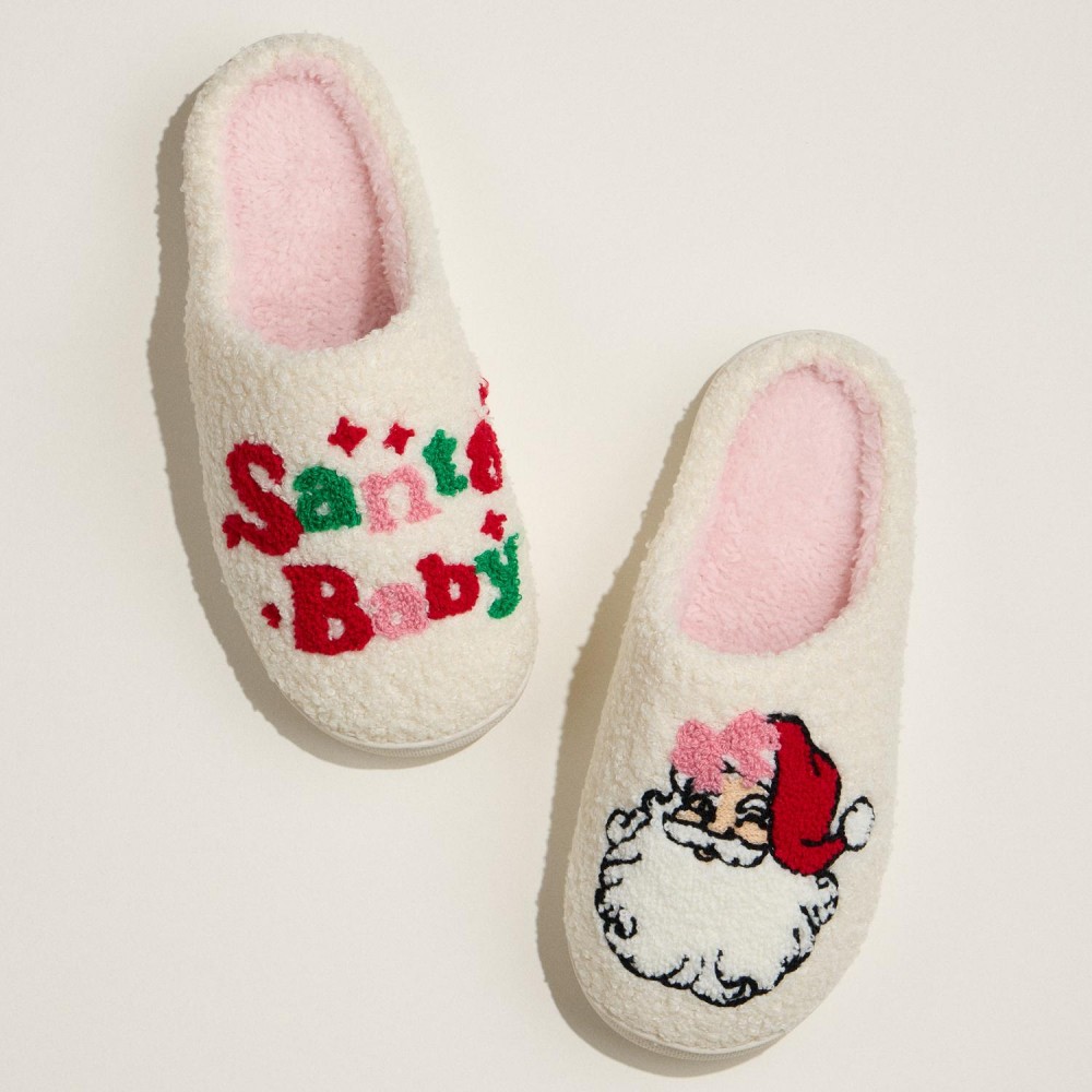 Santa Baby Holiday Slippers - Robber Sole - Non-Slip view 6