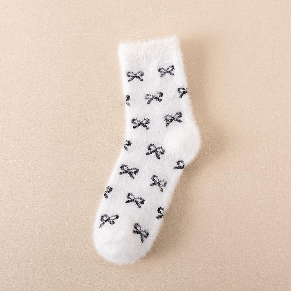 Solmere Soft Plush Knit Socks With Bow Details (6-pack) - One Size Fits Most (Sizes Adult 6-11) - Assorted Colors - 100% Polyester view 4