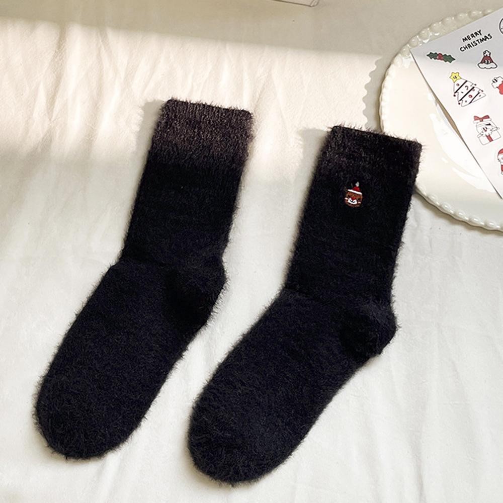 Soft Fuzzy Knit Christmas Socks (6-pack) - One Size Fits Most (Sizes Adult 6-11) - Assorted Colors - 100% Poly Microfiber view 4