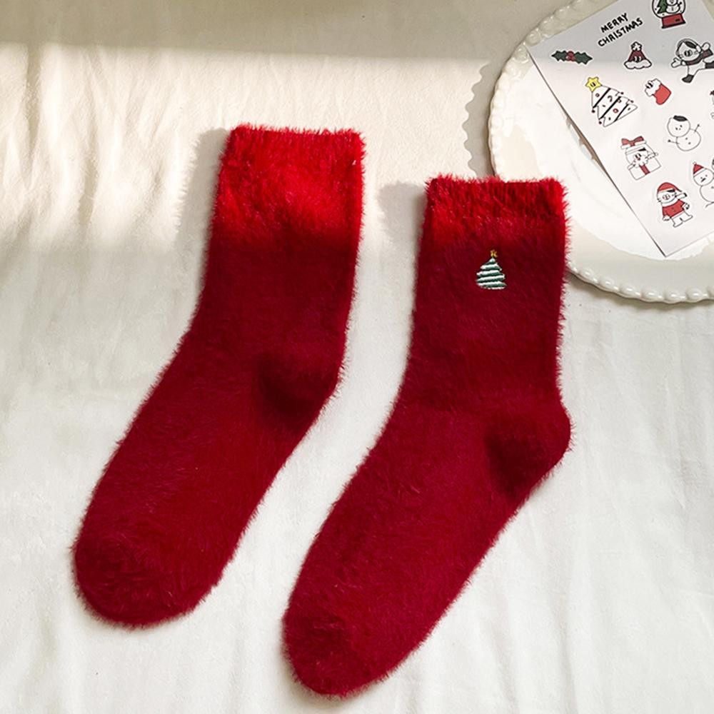 Soft Fuzzy Knit Christmas Socks (6-pack) - One Size Fits Most (Sizes Adult 6-11) - Assorted Colors - 100% Poly Microfiber view 6