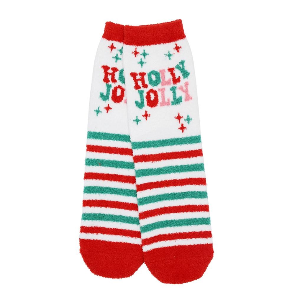 Fuzzy Christmas Socks (12-pack) - One Size Fits Most (Sizes Adult 6-11) - 4 Designs, 3 Pairs Each - 100% Polyester view 4