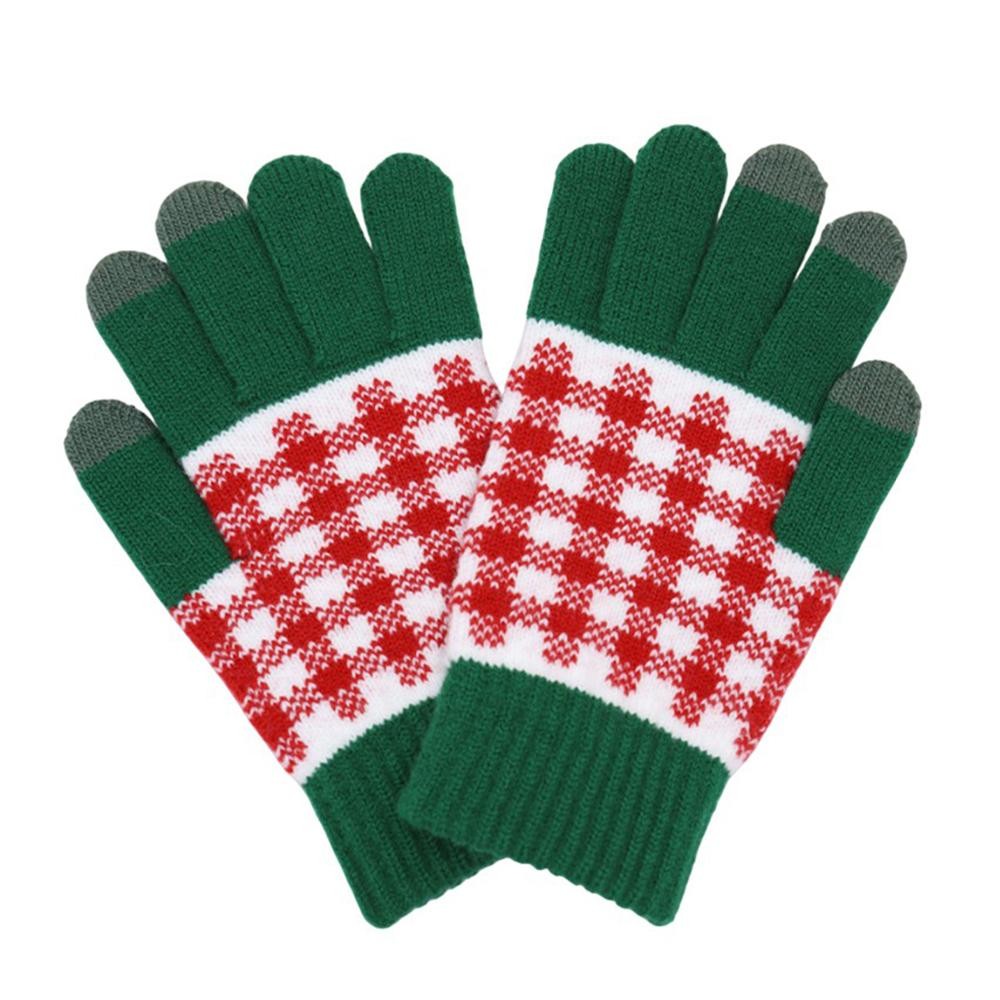 Nylon & Suede Gloves With Cinched Wrist Detail - Touch Screen Compatible - One Size Fits Most - 100% Polyester view 2
