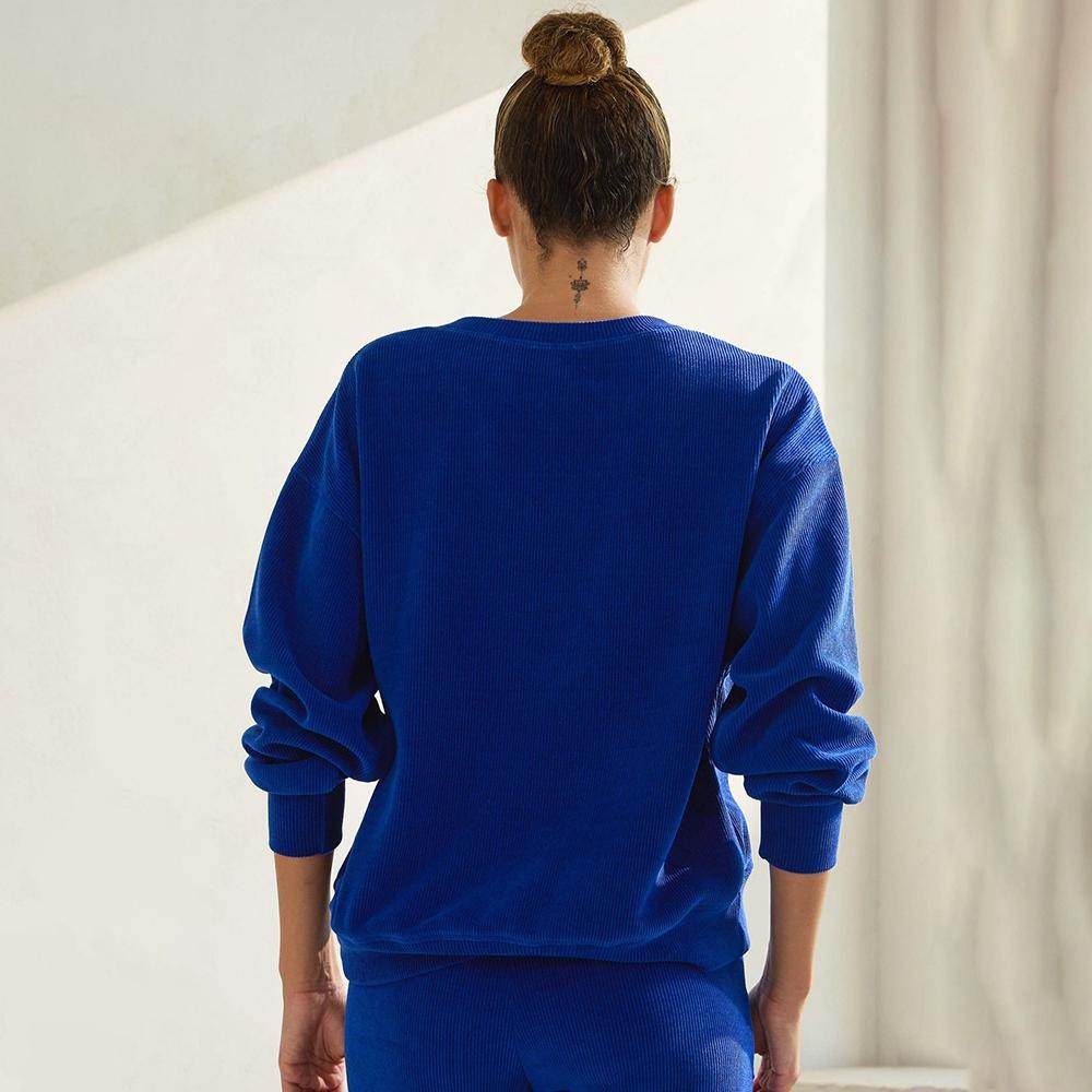 Women's Relaxed Ribbed Corduroy Long Sleeve Top (6-Pack) - Relaxed-fit - Corduroy fabric - Ribbed - Dropped shoulders - Ribbed cuffs - Curved Hem - Loose fit - Smooth - Imported - 98% Polyester 2% Spandex view 6