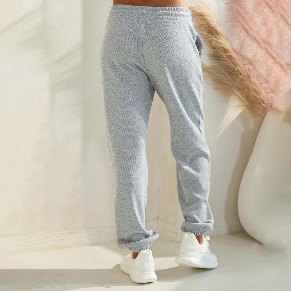 Women’s Corduroy Jogger Pants - Stretch Knit Corduroy Fabric - Two Pockets on the Side - Elastic Waist with Drawstring - Ribbed - Pull up style - Imported - 98% polyester 2% spandex view 6