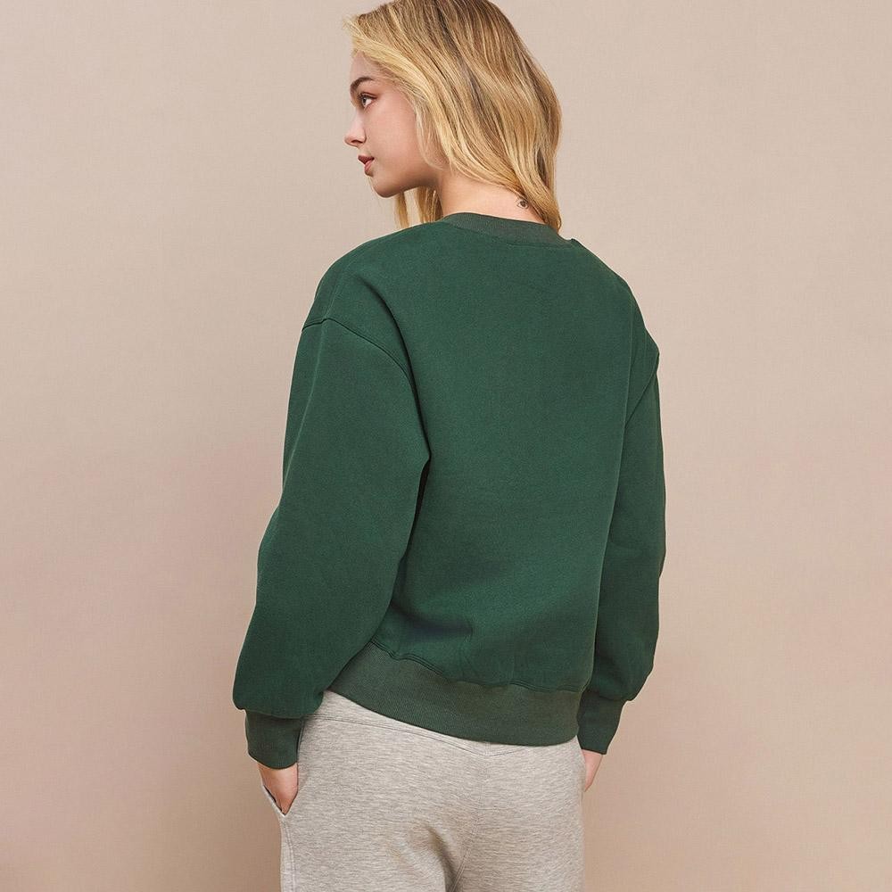 Women's Ultra Soft Cotton Fleece Crewneck Top - Dropped Shoulder - Pullover - Relaxed Fit - Ribbed Neckline - Sleeve Cuffs - Rib Bodice Hem - Straight Silhouette - Imported - 97% Cotton, 3% Spandex view 6