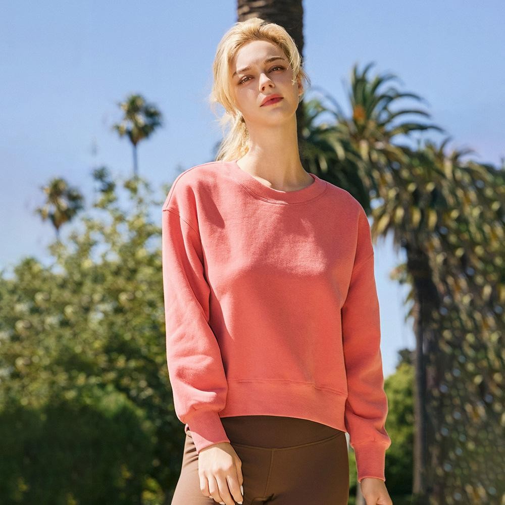 Women's Ultra Soft Cotton Fleece Crewneck Top - Dropped Shoulder - Pullover - Relaxed Fit - Ribbed Neckline - Sleeve Cuffs - Rib Bodice Hem - Straight Silhouette - Imported - 97% Cotton, 3% Spandex view 2
