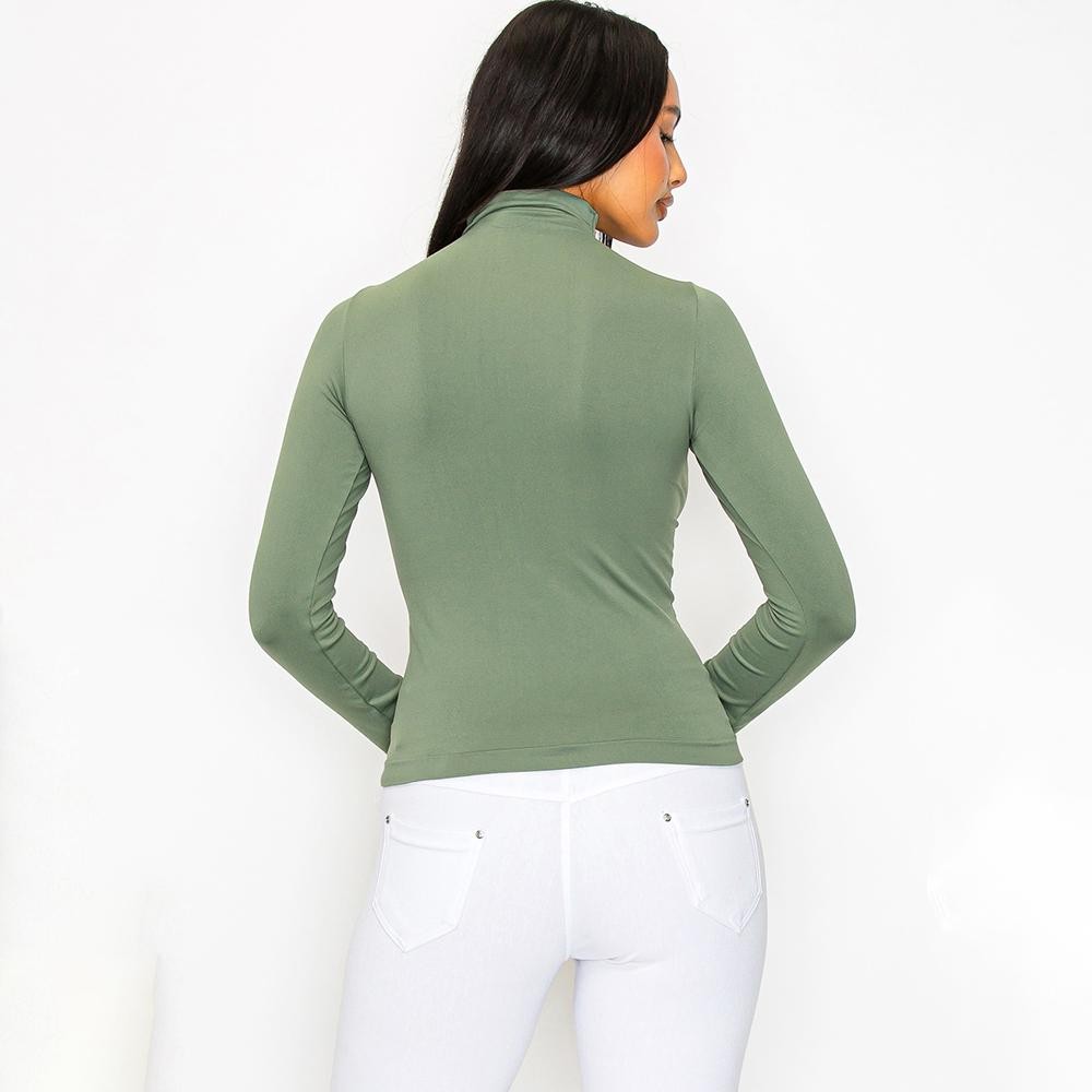 Women’s Bare Essential Seamless Mock Neck Long Sleeve Top • Mock neck • Seamless design • Long sleeves • Smooth • Soft and stretchy fabric • Durable • Imported •92% Nylon, 8% Spandex view 6