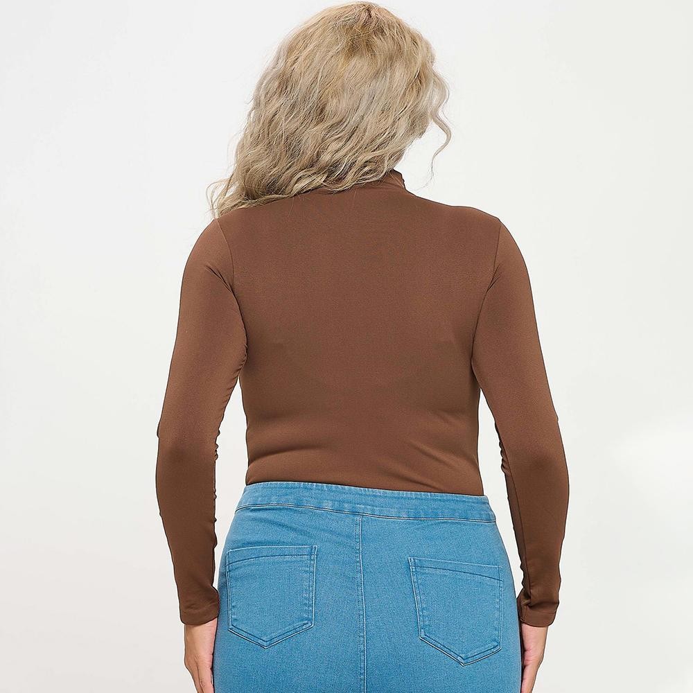 Women’s Bare Essential Seamless Mock Neck Long Sleeve Top • Mock neck • Seamless design • Long sleeves • Smooth • Soft and stretchy fabric • Durable • Imported •92% Nylon, 8% Spandex view 6