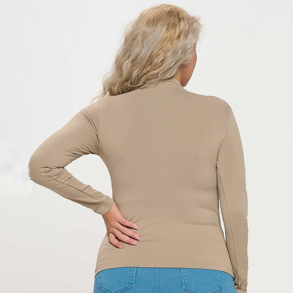 Women’s Bare Essential Seamless Mock Neck Long Sleeve Top • Mock neck • Seamless design • Long sleeves • Smooth • Soft and stretchy fabric • Durable • Imported •92% Nylon, 8% Spandex view 6