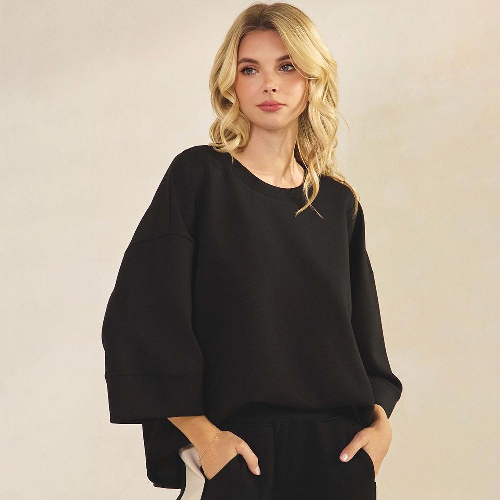 Women's So Relaxed UltraComfy Top - Dropped Shoulders - Simple casual design - Relaxed silhouette allows for easy movement - Lightweight yet breathable - Simple pullover style - Scuba fabric - Imported - 45%Rayon 47%Polyester 8%Spandex view 2