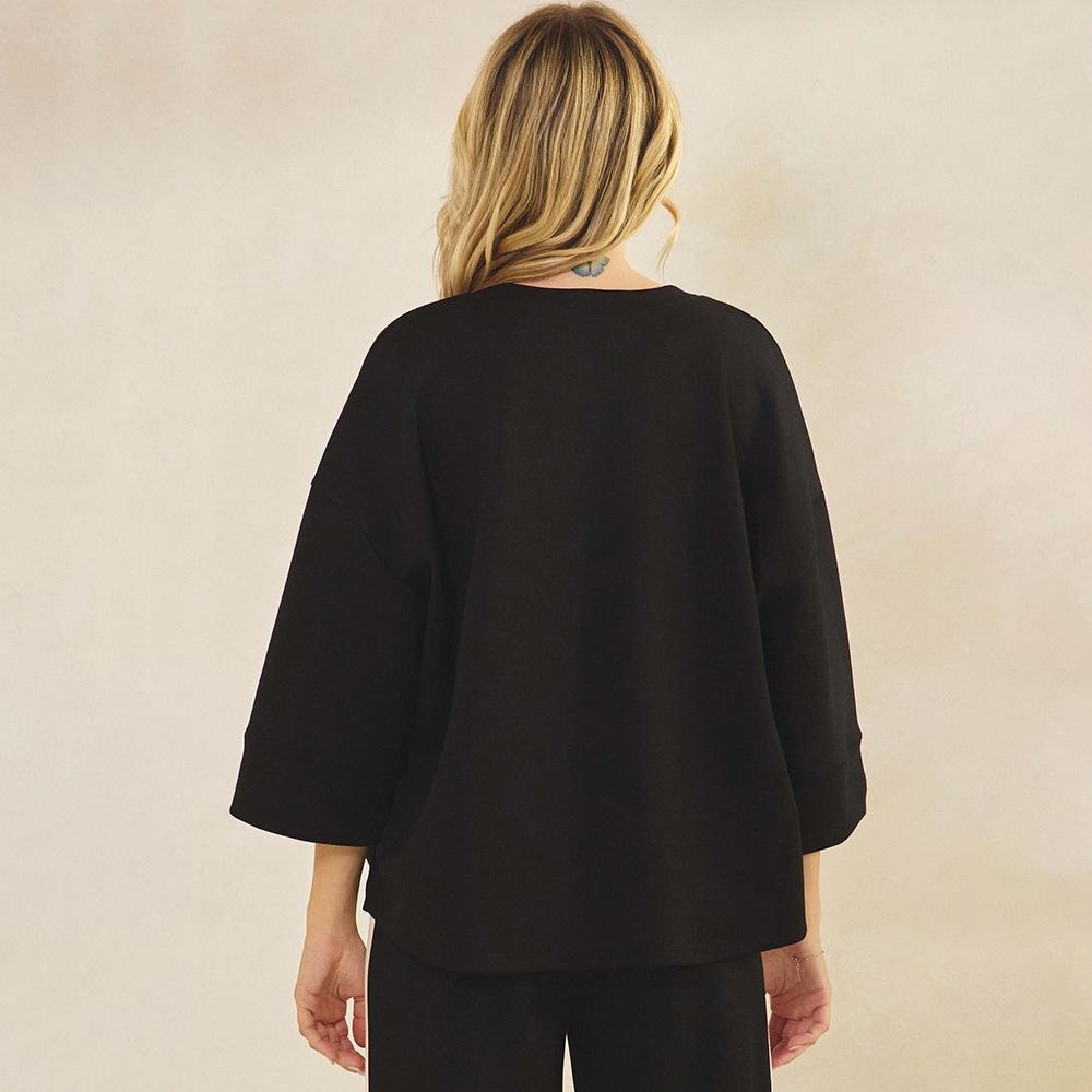 Women's So Relaxed UltraComfy Top - Dropped Shoulders - Simple casual design - Relaxed silhouette allows for easy movement - Lightweight yet breathable - Simple pullover style - Scuba fabric - Imported - 45%Rayon 47%Polyester 8%Spandex view 6
