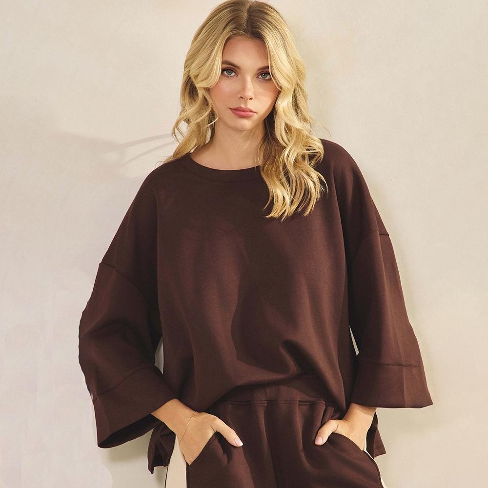 Women's So Relaxed UltraComfy Top - Dropped Shoulders - Simple casual design - Relaxed silhouette allows for easy movement - Lightweight yet breathable - Simple pullover style - Scuba fabric - Imported - 45%Rayon 47%Polyester 8%Spandex view 2