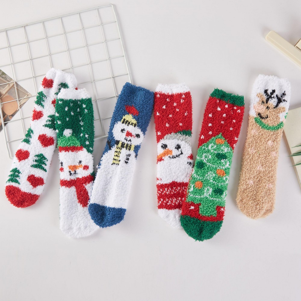 Microfiber Christmas Socks (6-Pack) - Women's Size 5-10 - 100% Microfiber Polyester view 2