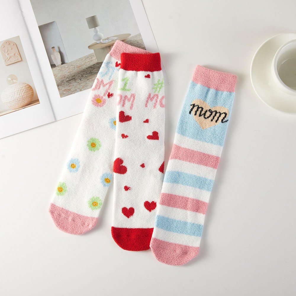 Microfiber Mother's Day Pattern Socks (3-Pack) - Gift Box Included - Women's Size 5-10 - 100% Microfiber Polyester view 4