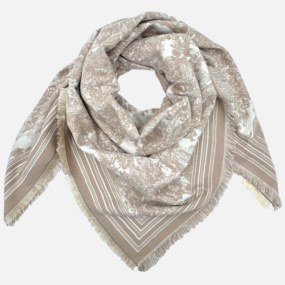 Soft Flower Print Scarf With Fridge Edge - One Size - Approximately L 51 x W 49 - 100% Acrylic view 6